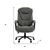 Set of Two Gray and Black Adjustable Height Swivel Rolling Executive Office Chair