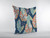 18” Orange Blue Tropical Leaf Zippered Suede Throw Pillow