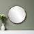 20" Antiqued Brass Round Metal Framed Accent Mirror