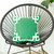 18" Green and White Geometric Throw Pillow Cover