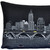 Homeroots Home Decor Cleveland Nighttime Skyline Lumbar Decorative Pillow, Black, 24 Inches