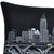Homeroots Home Decor Cleveland Nighttime Skyline Lumbar Decorative Pillow, Black, 24 Inches