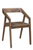 Dark Brown Solid Wood Open Back Dining Arm Chair
