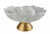 9" Matte Gold And White Polyresin Decorative Bowl With Orbs