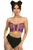 Lavish Holo & Fishnet Lace-Up Short Bustier Top