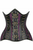Top Drawer Faux Leather & Colored Brocade Steel Boned Under Bust Corset
