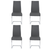 Set of Four Gray and Silver Upholstered Leather Dining Side Chairs