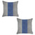 Homeroots Home Decor Set Of Two 18 x 18 Inches Grey and Blue Geometric Zippered Handmade Polyester Throw Pillow