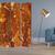 72" Brown Canvas Folding Three Panel Screen Room Divider