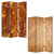 72" Brown Canvas Folding Three Panel Screen Room Divider
