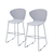 Set of Two 26" Gray Heavy Duty Plastic and Metal Low Back Counter Height Bar Chairs
