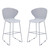 Set of Two 26" Gray Heavy Duty Plastic and Metal Low Back Counter Height Bar Chairs