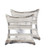 Set of Two 18" Silver And Gray Cowhide Throw Pillows