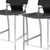 Set of Two 29" Black and Silver Metal and Faux Leather Low Back Bar Height Bar Chairs