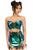 Lavish 2 PC Blue/Teal Holo Bustier & Skirt Set