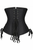 Top Drawer Satin Double Steel Boned Curvy Cut Waist Cincher Corset with Lace-Up Sides