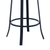 26" Gray And Black Faux Leather And Iron Swivel Counter Height Bar Chair