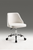 White and Silver Faux Leather Adjustable Height Swivel Rolling Office Chair