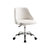White and Silver Faux Leather Adjustable Height Swivel Rolling Office Chair