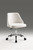 White and Silver Faux Leather Adjustable Height Swivel Rolling Office Chair