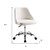 White and Silver Faux Leather Adjustable Height Swivel Rolling Office Chair