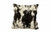 Homeroots Home Decor 18 x 18 Inches Black and White Rabbit Zippered Natural Fur Animal Print Throw Pillow