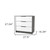 28" White and Gray Three Drawer Dresser
