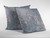 16” Gray Orange Boho Bird Zippered Suede Throw Pillow