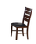 Set of Two Black And Brown Upholstered Faux Leather Ladder Back Dining Side Chairs