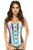 Top Drawer Holo & Black Fishnet Steel Boned Over Bust Corset