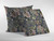 16” Gray Pink Jacobean Zippered Suede Throw Pillow