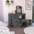 39" Gray Wood Four Drawer Vanity Table