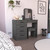 39" Gray Wood Four Drawer Vanity Table