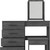 39" Gray Wood Four Drawer Vanity Table