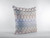 16” Orange Gray Hatch Zippered Suede Throw Pillow
