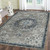 8' Teal Blue Medallion Power Loom Runner Rug