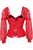 Top Drawer Red with Red Lace Steel Boned Long Sleeve Corset
