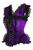 Top Drawer Purple Velvet & Lace Steel Boned Corset with Cap Sleeves
