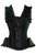 Top Drawer Dark Green Velvet & Lace Steel Boned Corset with Cap Sleeves