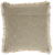 22" Taupe Cotton Throw Pillow With Fringe