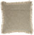 22" Taupe Cotton Throw Pillow With Fringe