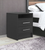 20" Black Two Drawer Faux Wood Nightstand