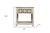 28" White Solid Wood Distressed Carved Geometric One Drawer Nightstand