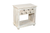 28" White Solid Wood Distressed Carved Geometric One Drawer Nightstand