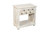 28" White Solid Wood Distressed Carved Geometric One Drawer Nightstand