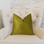 Plutus Deep Lemon Grass Metallic Citrine and Gold Handmade Luxury Pillow