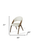 Set of Two Cream and Brown Upholstered Faux Leather Open Back Dining Arm Chairs