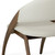 Set of Two Cream and Brown Upholstered Faux Leather Open Back Dining Arm Chairs
