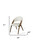 Set of Two Cream and Brown Upholstered Faux Leather Open Back Dining Arm Chairs