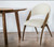 Set of Two Cream and Brown Upholstered Faux Leather Open Back Dining Arm Chairs